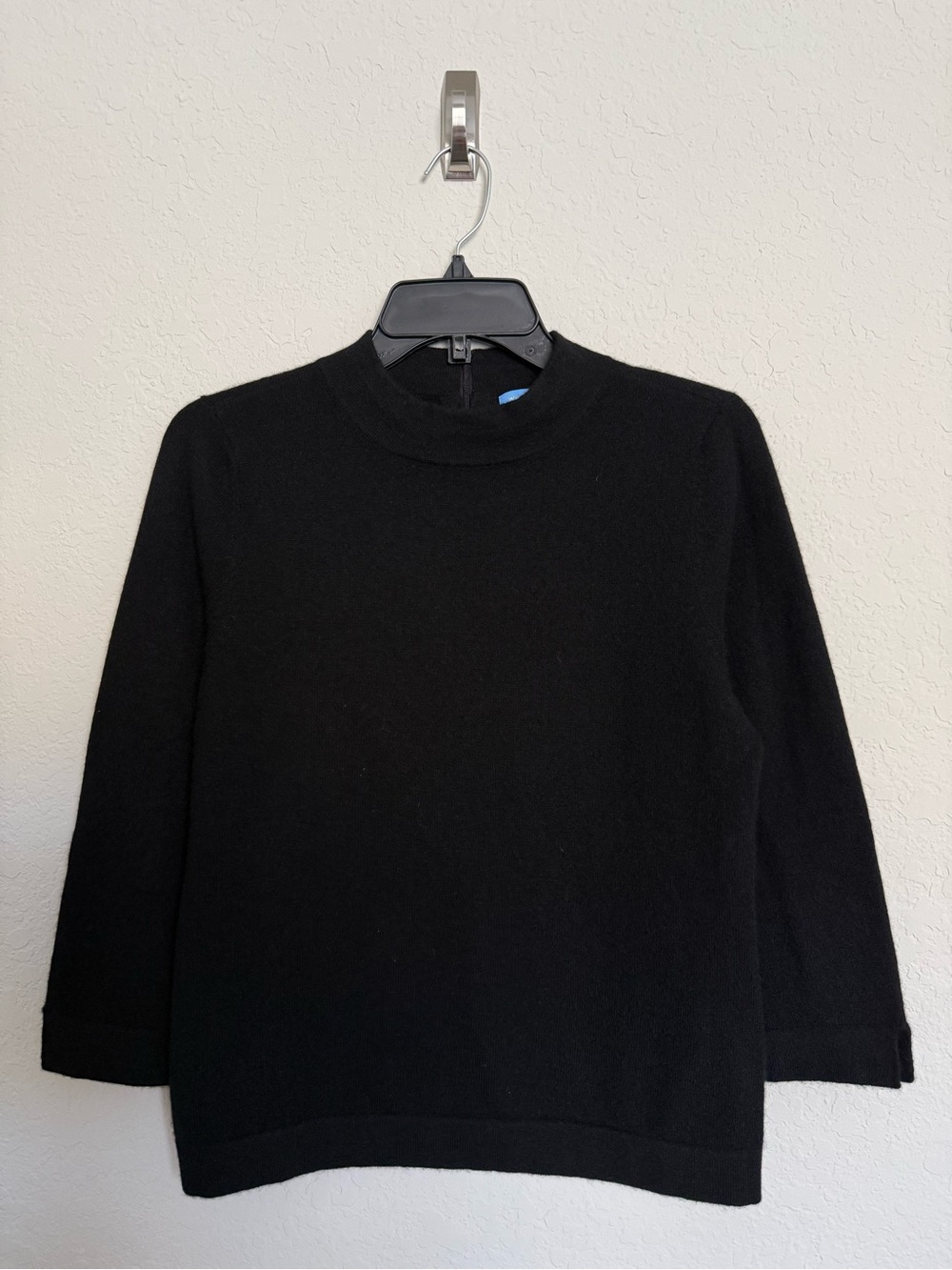 White + Warren Black Cashmere Pullover Sweater Size Large Quiet Luxury Old Money